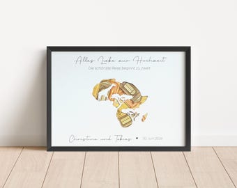 Personalized wedding gift for Africa | Honeymoon money gift for Africa | Wedding gift for money