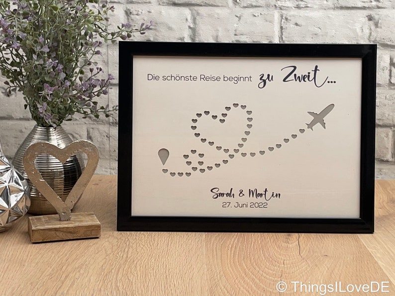 Personalisiertes Geldgeschenk zur Hochzeit Motiv Reise Etsy.de