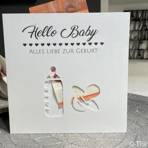 Cash gift card for the birth of a son, daughter, grandson | Congratulations on the birth of a baby | Baby gift, birth gift, pacifier motif image 4