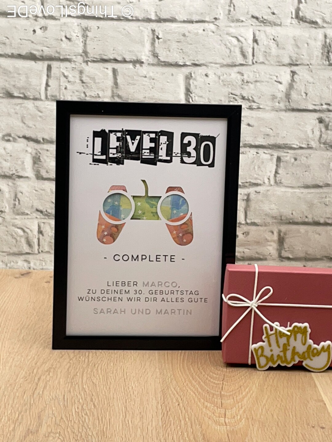 Geldgeschenk 30. Geburtstag Level 30 Geburtstagsgeschenk Etsy.de