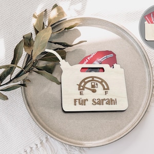 bon cadeau carburant personnalisé argent carburant argent essence | Idée cadeau voiture | Emballage cadeau pour carte-cadeau
