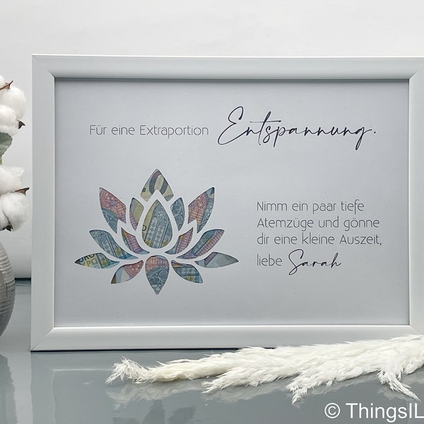 personalisiertes Geldgeschenk Wellness Entspannung Relax | Geschenk zur Erholung | besondere Geschenkidee Geld