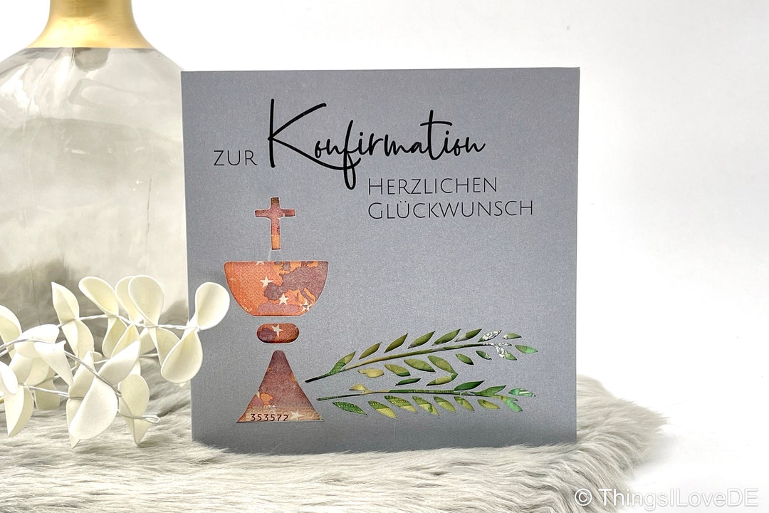Motif Confirmation Money Gift Card for Confirmation or Communion Motif Chalice - Etsy