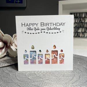 Buono regalo in contanti, regalo di compleanno, denaro, esauditore di desideri, biglietto di auguri di compleanno, biglietto di auguri, candele