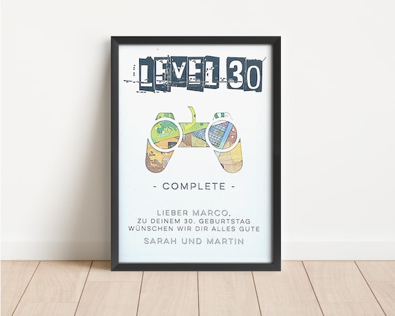 Personalisiertes Geschenk zum 30. Geburtstag, runder Geburtstag, Geldgeschenk für Gamer, Konsole, Zocken