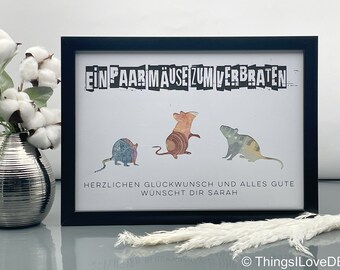 personalisiertes Geldgeschenk zum Geburtstag Motiv Mäuse | Geburtstagsgeschenk Geld | besondere Geschenkidee zum Geburtstag