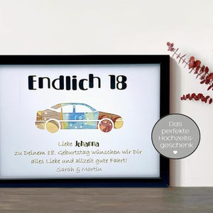 personalisiertes Geldgeschenk zum 18 Geburtstag - Geld für das erste Auto Führerschein Volljährigkeit