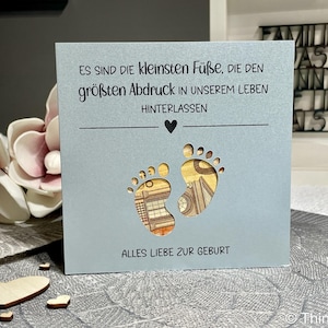 Carte de félicitations pour la naissance Carte pour le bébé | Cadeau de naissance | Cadeau d'argent pour la naissance des pieds de bébé