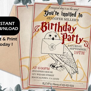 Wizard Birthday Party Printable Invitation Instant Download | Etsy