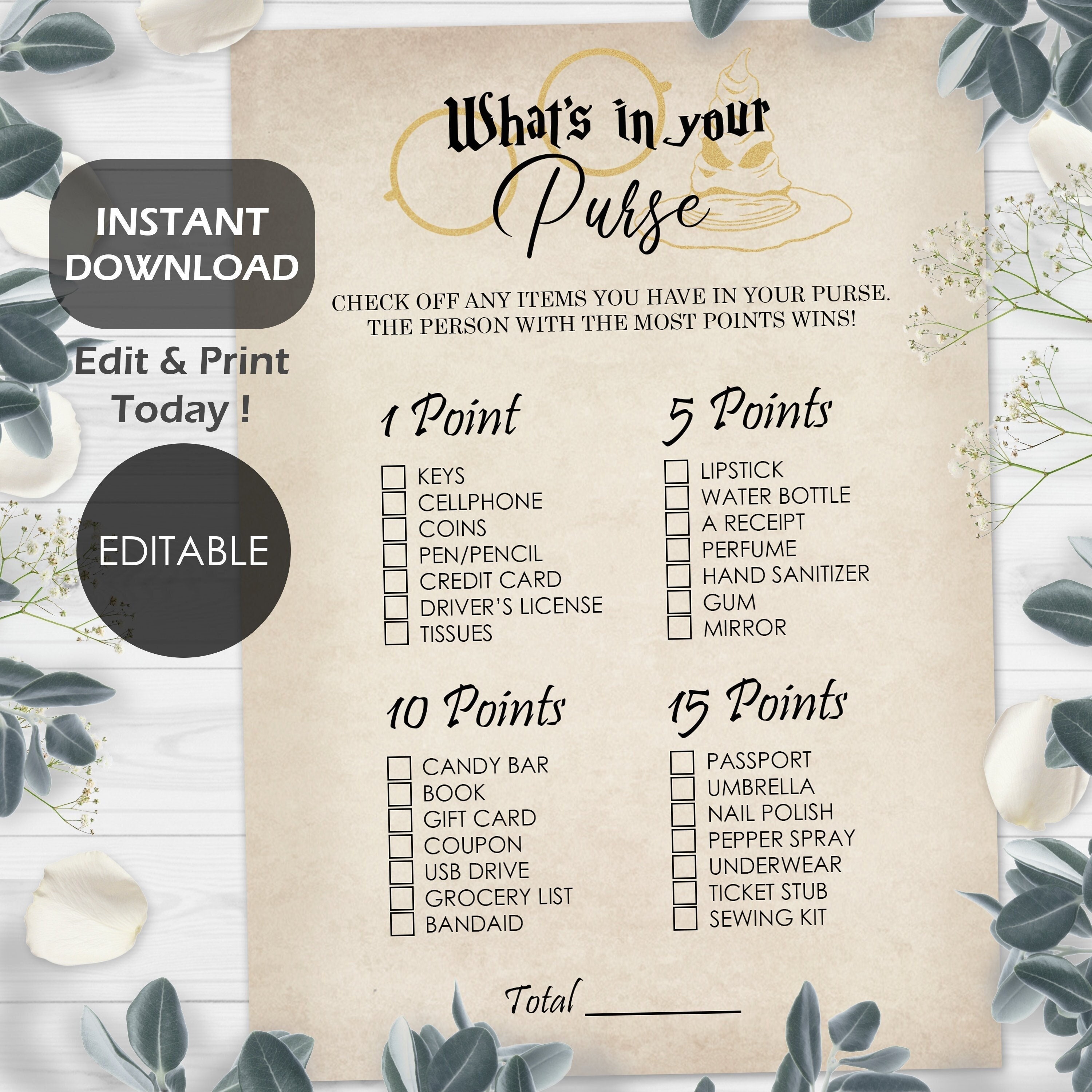 Paper & Party Supplies Party Supplies What’s in your Purse Bridal