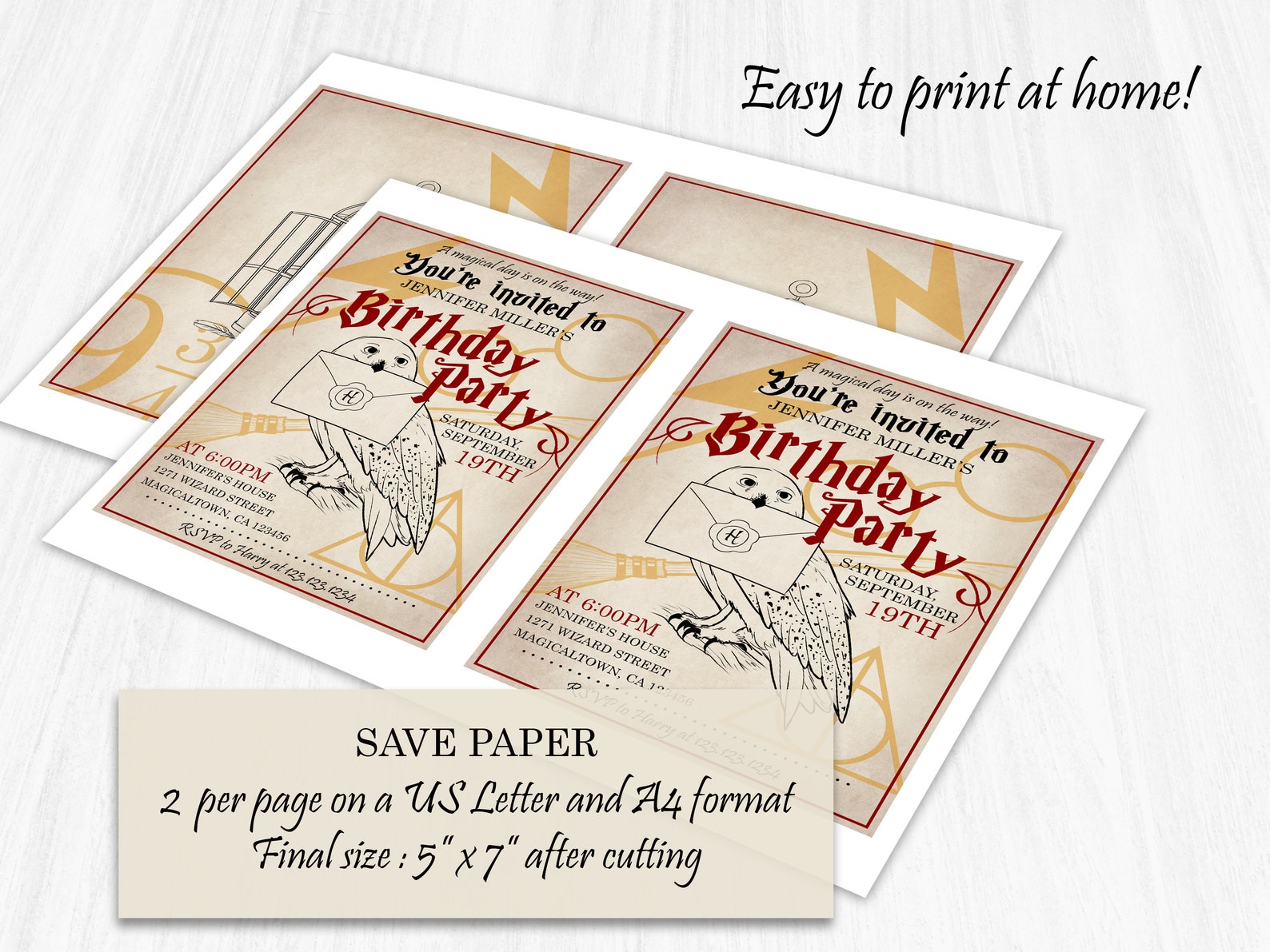 Wizard Birthday Party Printable Invitation Instant Download | Etsy