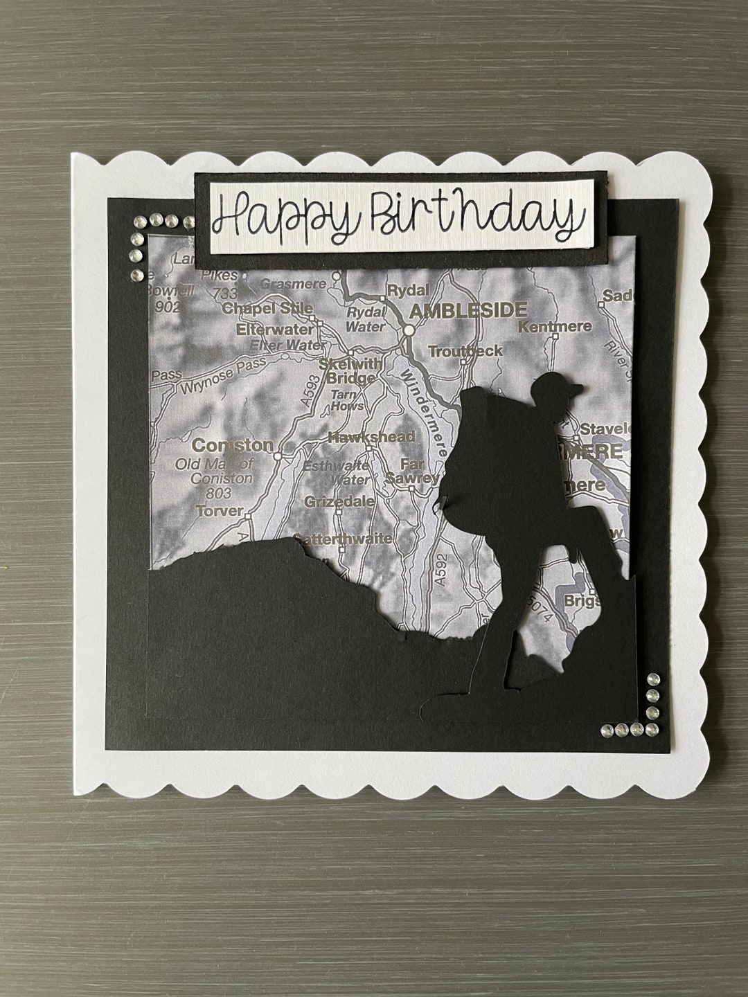 Handmade Hiking/ Location Birthday Card - Etsy