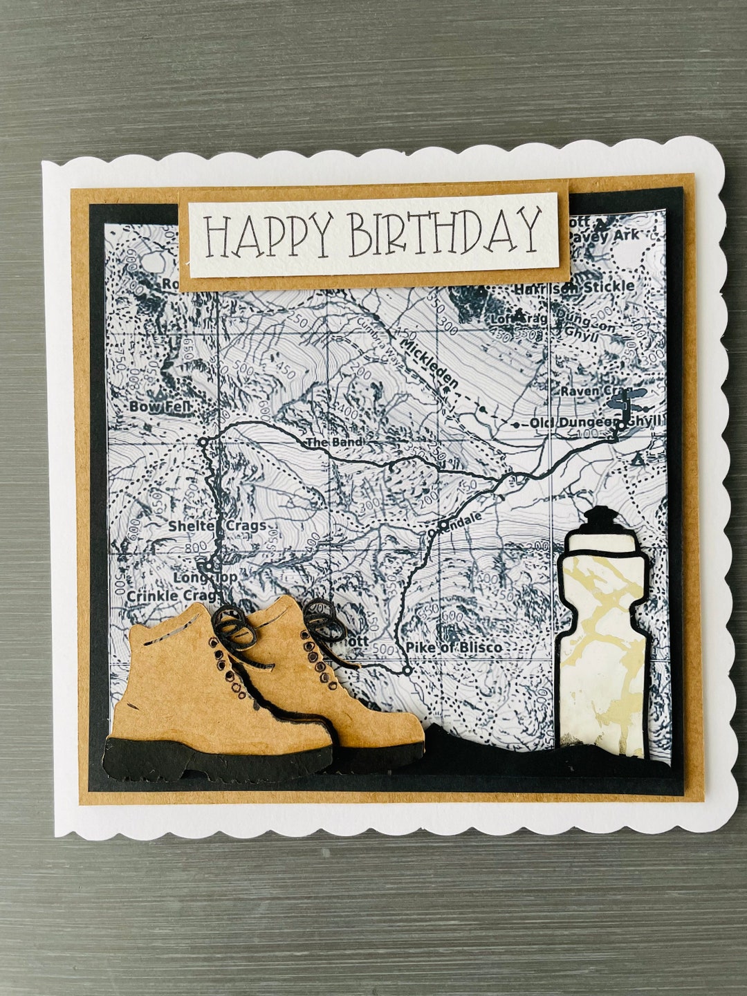 Handmade Hiking/ Location Birthday Card - Etsy