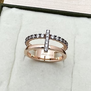 Gold Kreuz Ring, Christian Ring, für ihn, Ringe, Für Sie, religiöser Ring, Diamantring, Kreuz Schmuck