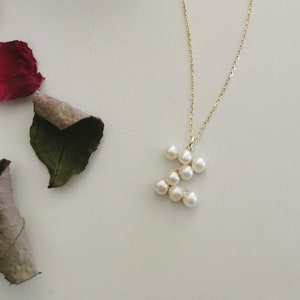 Initial Necklace, Pearl Necklace, Letter Necklace, Custom Initial Pearl Necklace, Personalized Letter Gold , Initial Pendant Graduation