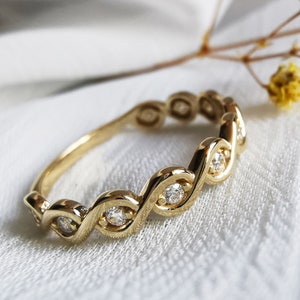 Infinity Ring, 14K Promise Band, Infinity Twist Ring, Vintage Twisted,  Stackable Ring, Dainty Ring, Anniversary  For Wife Ring