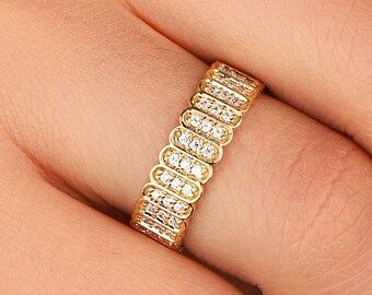 Trippelrad CZ-ring: Vigselring i 925 sterlingsilver