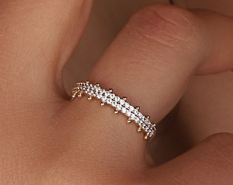 Halv oändlighetsring, 925 sterlingsilver, nätt promise ring