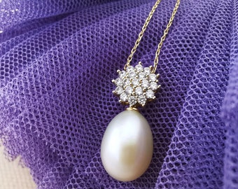 Halsband med sötvattenspärlor, brudsmycken i 925 sterlingsilver