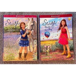American Girl SAIGE paints the sky set of 2 paperback books free shipping