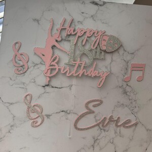 Personalisierte Ballerina Cake Theater Cake Topper, Musik Cake Topper, Tanz Cake Topper, Geburtstag Kuchendekoration, Party Zubehör