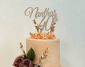 Name And Age Cake Topper, Personalised Cake Topper, Cake Decoration, Any Name Cake Topper, Glitter Cake Topper 16th 18th 21st 30th 60th