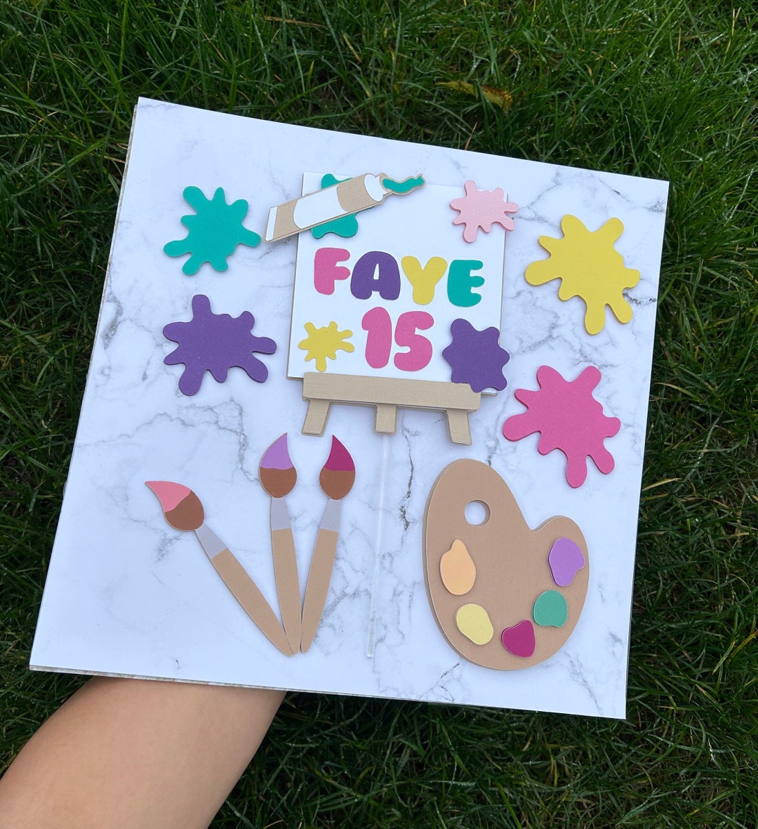 Art Cake Topper, Artist Cake Topper, Personalised Cake Decorations