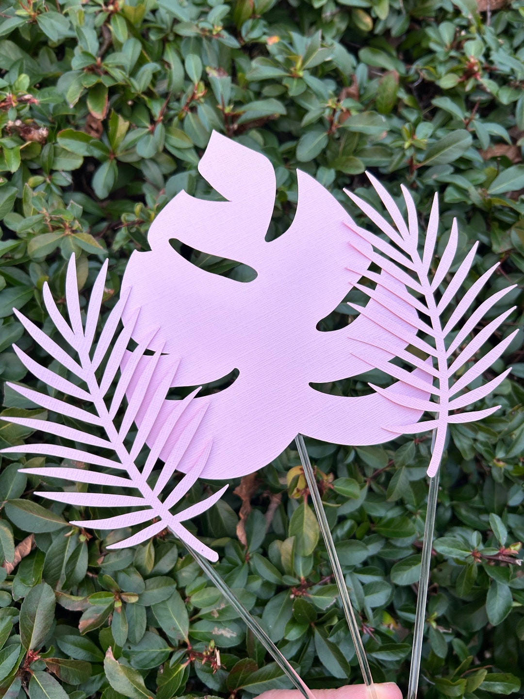 Jungle Cake Topper, Palm Leaves Cake Topper, Green Leaves, Leaf Cake