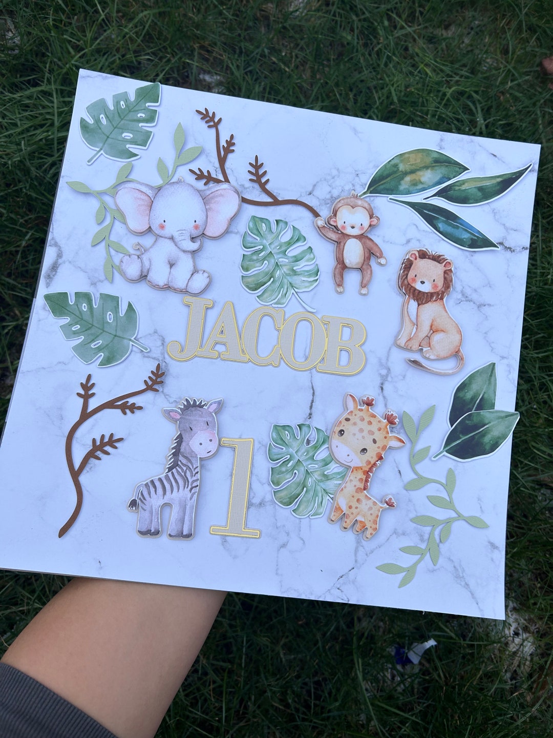 First Birthday Cake Topper, Wild One Jungle Cake Topper, Safari Cake ...