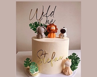 Wild One Gold Cake Charm, Personalized 1st Birthday Topper