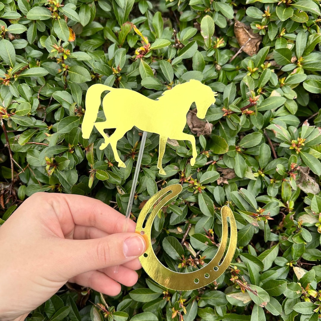 Horse Cake Topper, Horse Cake Charm, Horseshoe Cake Charm, Horse Cake