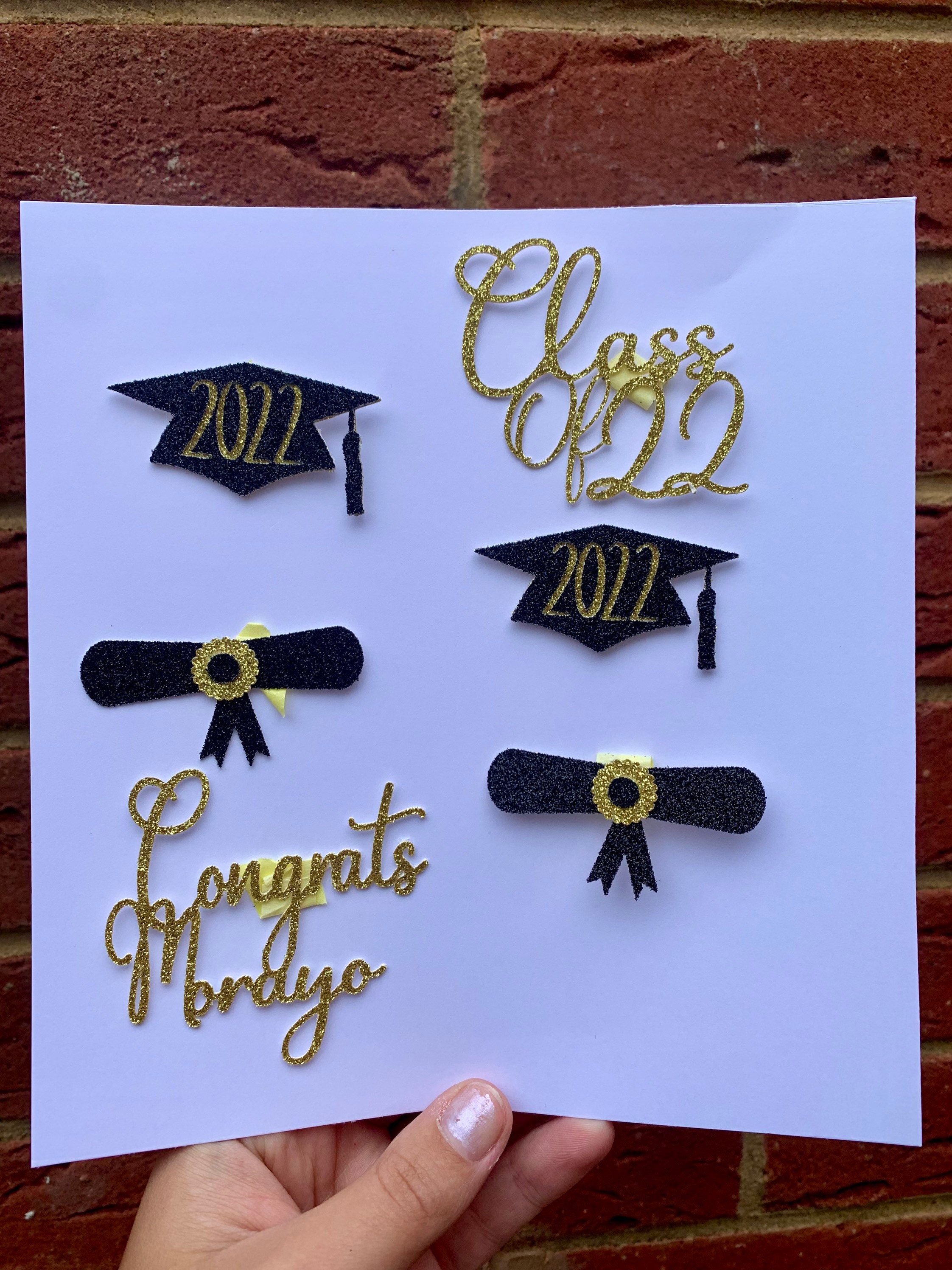 32 Stück Graduation Cupcake Topper 2025 Gold & Schwarz - Für Abschlussfeiern, Mit Diplomkappen & Glückwunsch-Motiven, Ca. 4,6 X 3,6 Cm