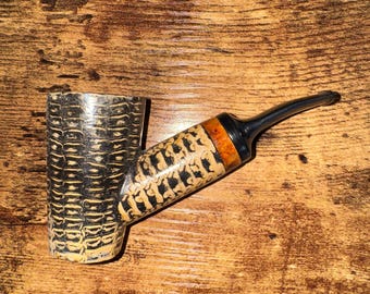NEW UNSMOKED Aa branded Hand Made imported corn cob reverse calabash poker shaped estate tobacco smoking pipe