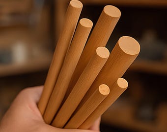 Hornbeam Wood Kavela & Dowel Rods – Handcrafted Wood Accents || Craft Supplies
