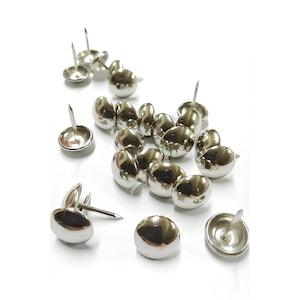 Flat Nickel Upholstery Nails - 11mm Decorative Tacks for Furniture & Crafts