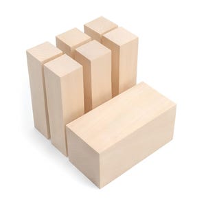 Basswood Carving Blocks: 7-Piece Soft Wood Set for Whittling
