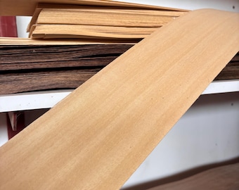 Natural Ayous Wood Veneer Sheets Bundle | 2 Pack | For Furniture, Marquetry, Instruments & DIY Crafts