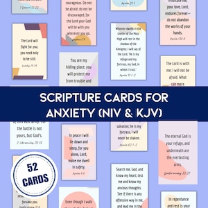 Scripture Cards for Anxiety, KJV scripture cards, scripture printable, verse cards, seeking scripture, kjv printable verse cards