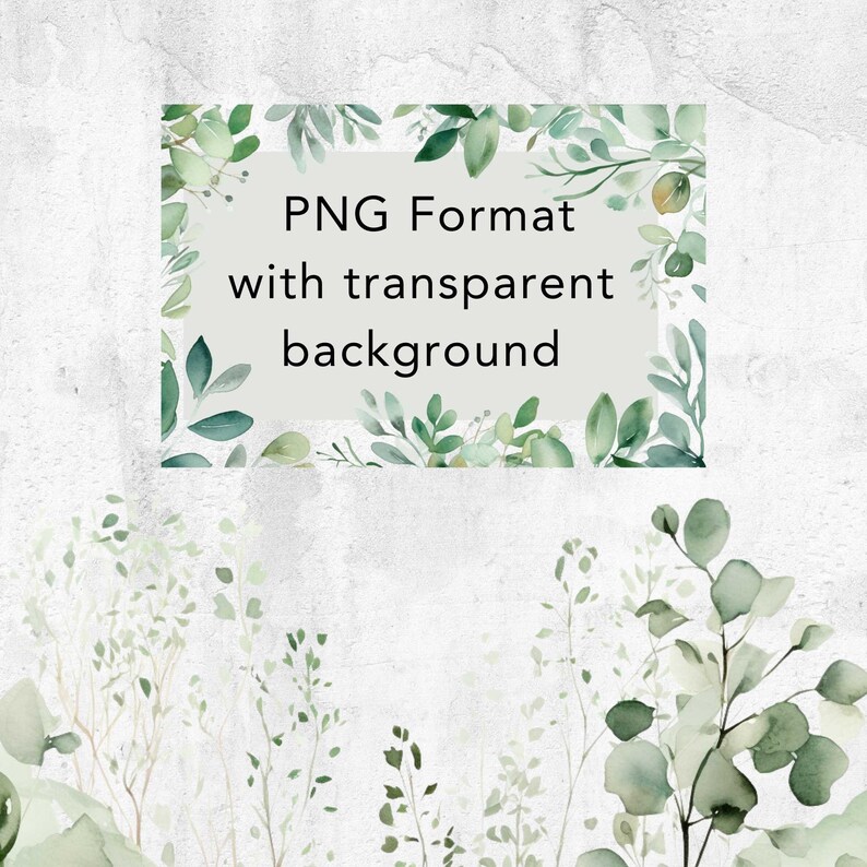 Watercolor Greenery Clipart Set: Eucalyptus Foliage (300 DPI, PNG ...