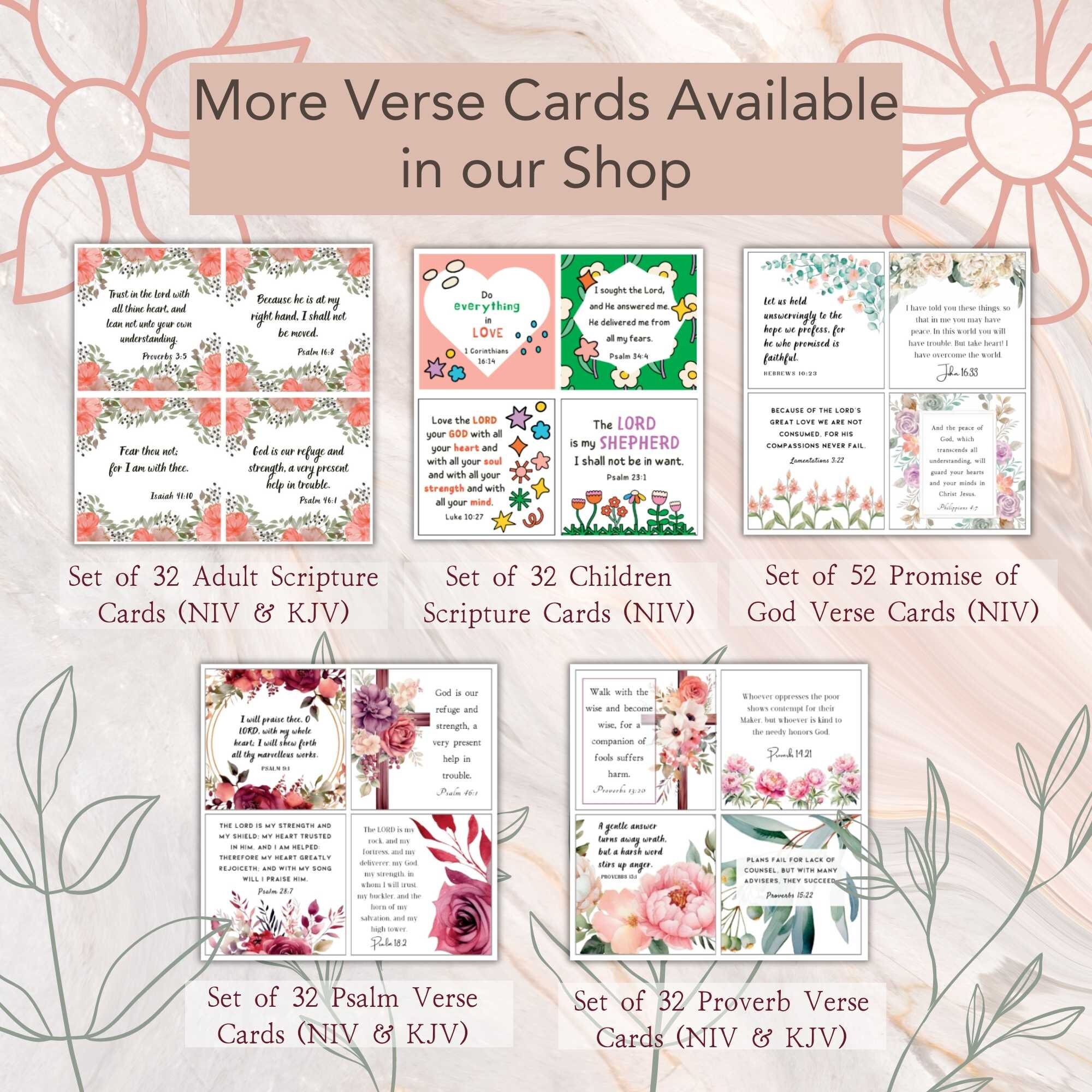 Praises of God Scripture Cards, KJV Scripture Cards, Scripture ...