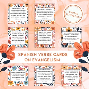 Cartes de versets bibliques espagnols pour l'évangélisation, Écritures Reina-Valera 1960 et NVI, Tarjetas de Versículos bíblicos