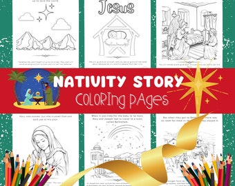 Nativity Story Coloring Pages for Kids | Instant Download | Children Coloring Activity | NIV | Christmas Story | Christian Coloring Pages