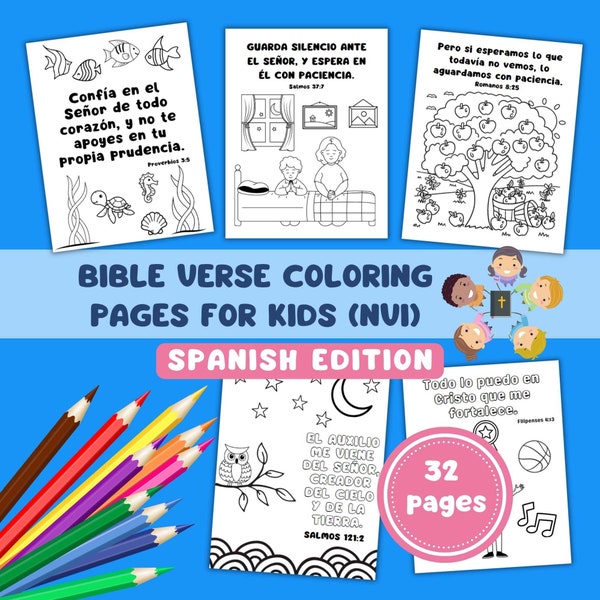 Spanish Bible Kids Coloring Pages, coloring book, coloring sheets, scripture printable, for children, coloring activity, versiculo biblia
