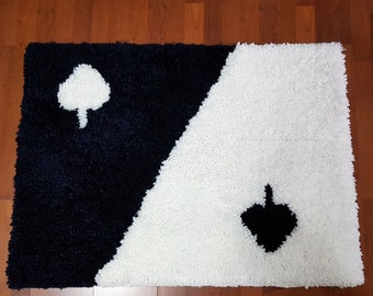 Fluffy Rug Carpets for Living Room, Modern Bedroom Rug Decoration,  Poker cards Sign