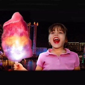 LED Professional Candy Floss Sticks Cotton Candy Machine Maker Reusable Sugar Light Glow Stick Colour Battery Operated BPA Free End Kids image 8