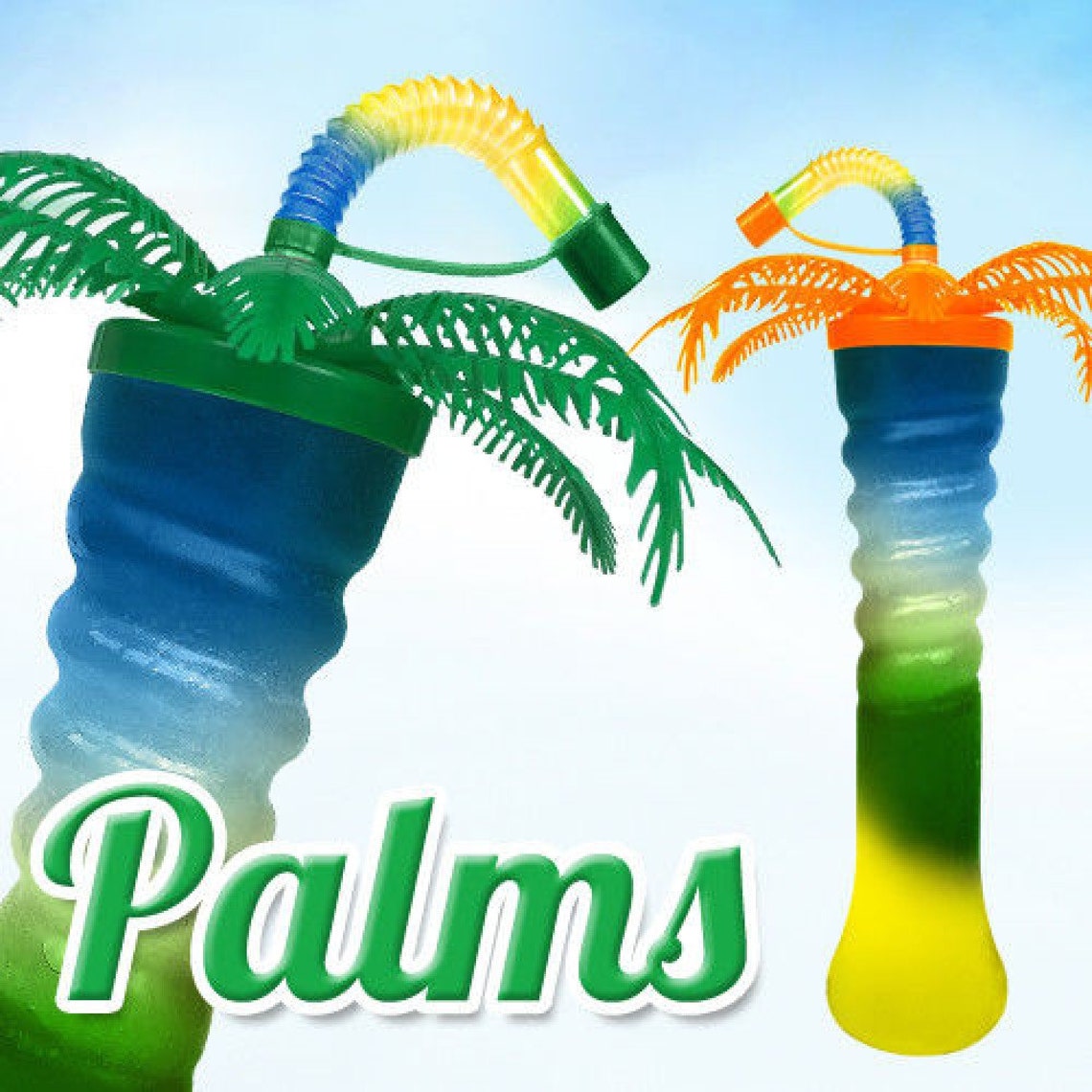 Palm Tree Slush Puppie Twist Slush Yard Cups 17oz 500ml HT5 X 140 Cups