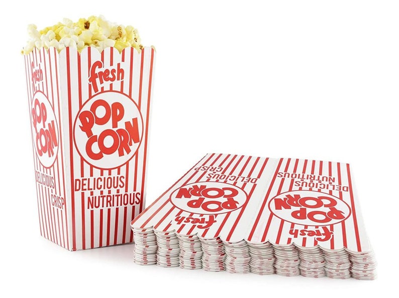 0.79\/ 1.75 Oz Strong Paper Popcorn Box Bucket Cone Bags Party Boxes Cinema Movie Film Night Bag Funfair Birthday Disposable Cardboard Holder