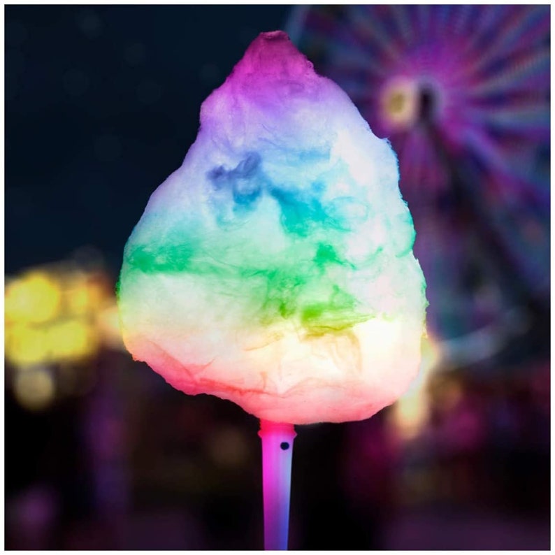 LED Professional Candy Floss Sticks Cotton Candy Machine Maker Reusable Sugar Light Glow Stick Colour Battery Operated BPA Free End Kids image 2