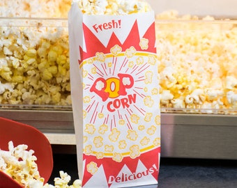 1oz - Strong Paper Popcorn Box Bucket Cone Bags Party Cones Cinema Movie Film Night Bag Sleepover Funfair Birthday Disposable Popcorn Holder