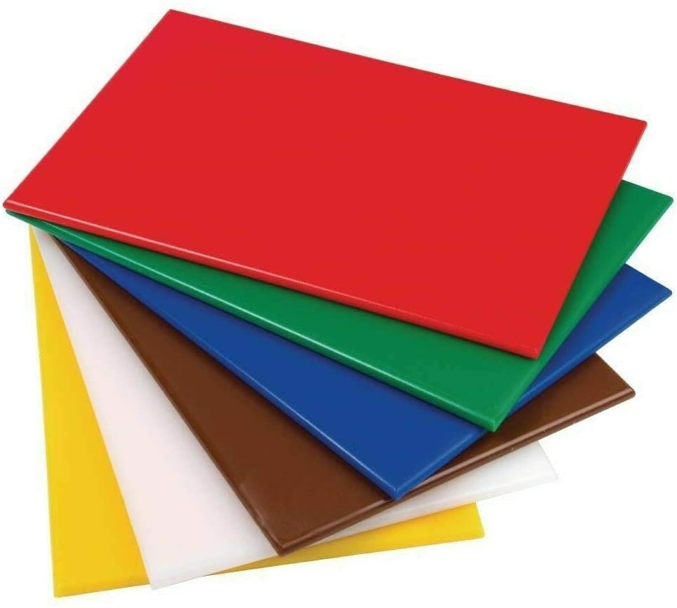 Color-Coded Double-Sided 43X27X1cm Rectangle Plastic Cutting Board